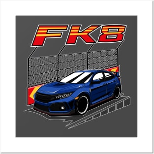 Blue civic type R FK8 Posters and Art